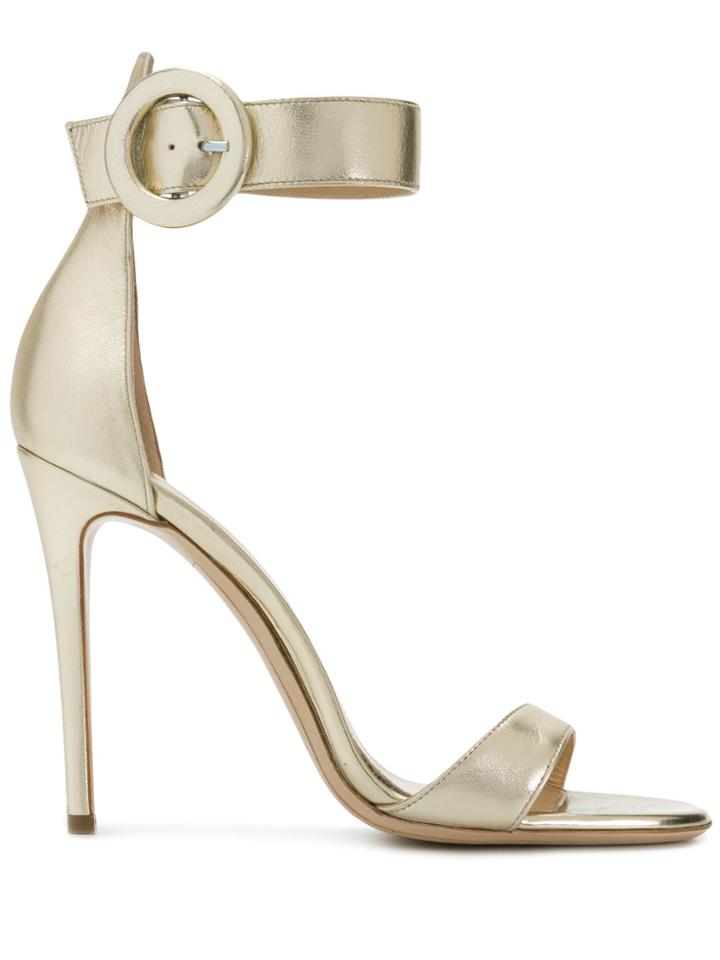 Deimille Open Toe Buckled Sandals - Metallic