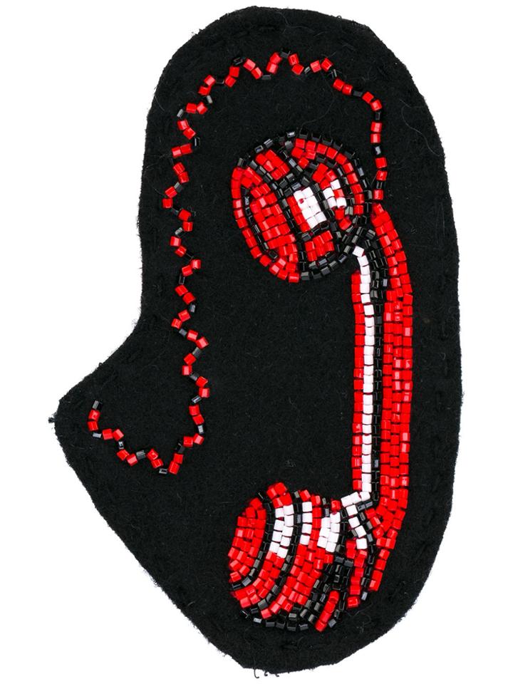 Olympia Le-tan Telephone Bag Badge - Black