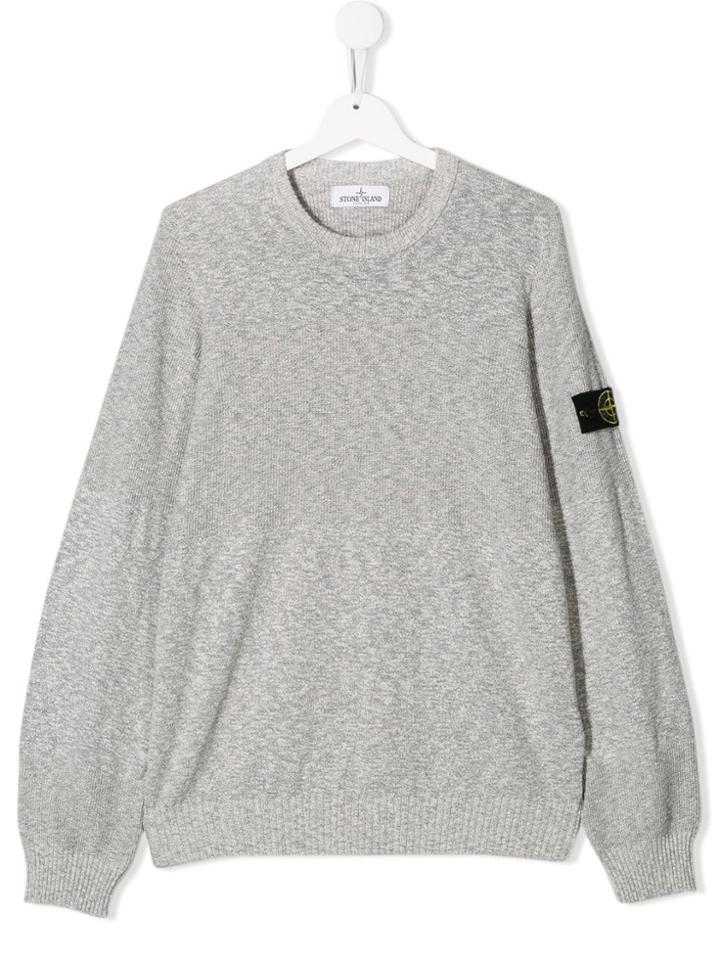 Stone Island Junior Teen Side Logo Jumper - Grey