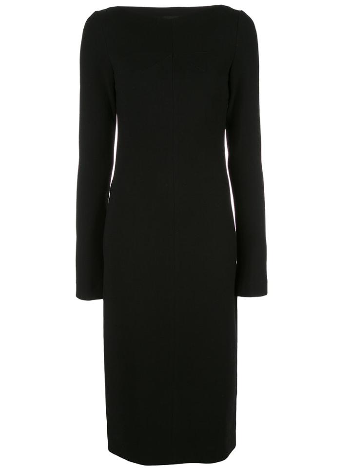 Rochas Open Back Crepe Dress - Black