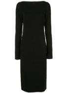 Rochas Open Back Crepe Dress - Black