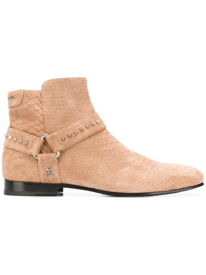 Philipp Plein Star Studded Ankle Boots - Neutrals