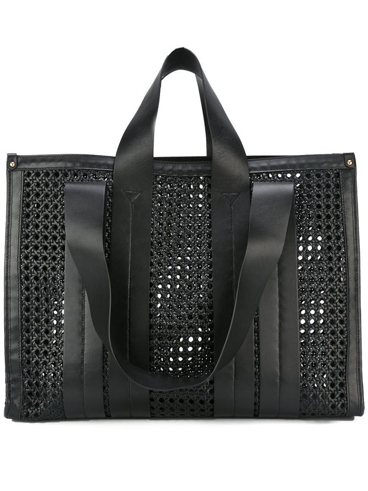 Corto Moltedo - Costanza Beach Club Tote Bag - Women - Calf Leather/leather - One Size, Black, Calf Leather/leather