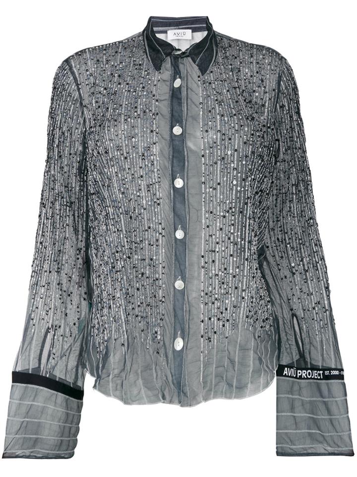 Aviù Sequin Embellished Shirt - Blue