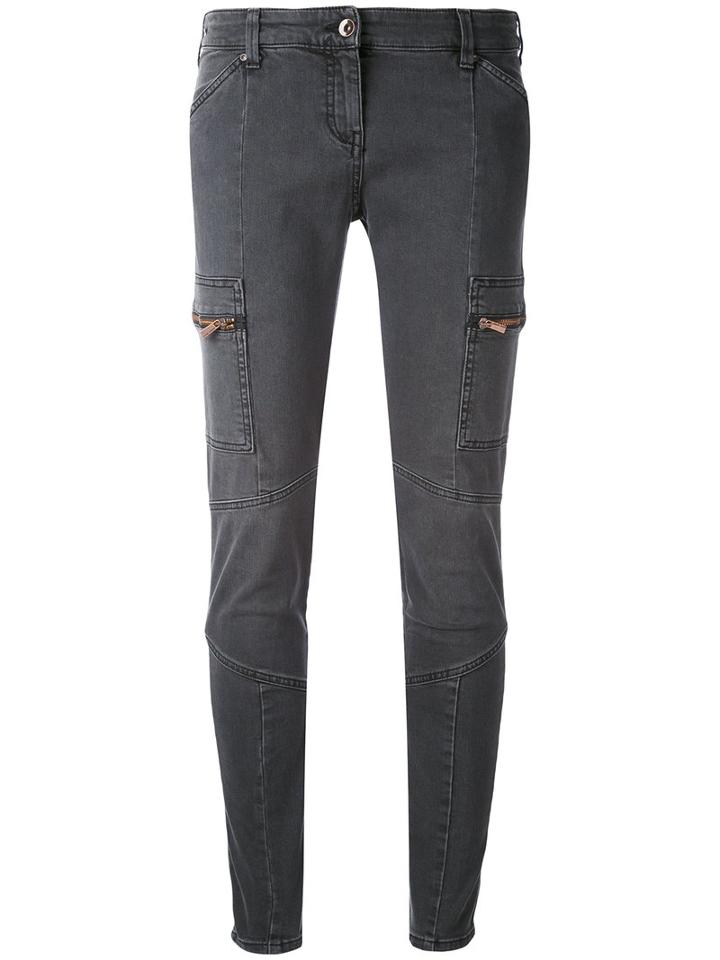 Armani Jeans - Panelled Skinny Jeans - Women - Cotton/spandex/elastane - 44, Grey, Cotton/spandex/elastane