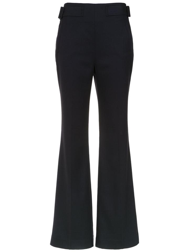 Egrey Side Buckles Flared Trousers - Blue