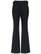 Egrey Side Buckles Flared Trousers - Blue
