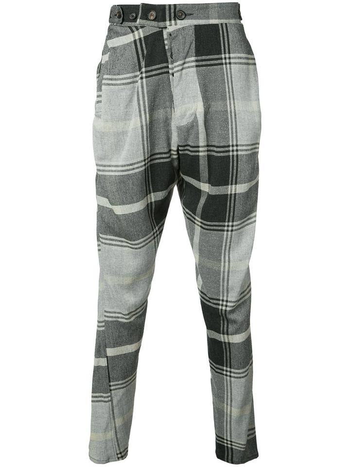 Vivienne Westwood Man - Drop-crotch Cropped Trousers - Men - Virgin Wool - 44, Grey, Virgin Wool