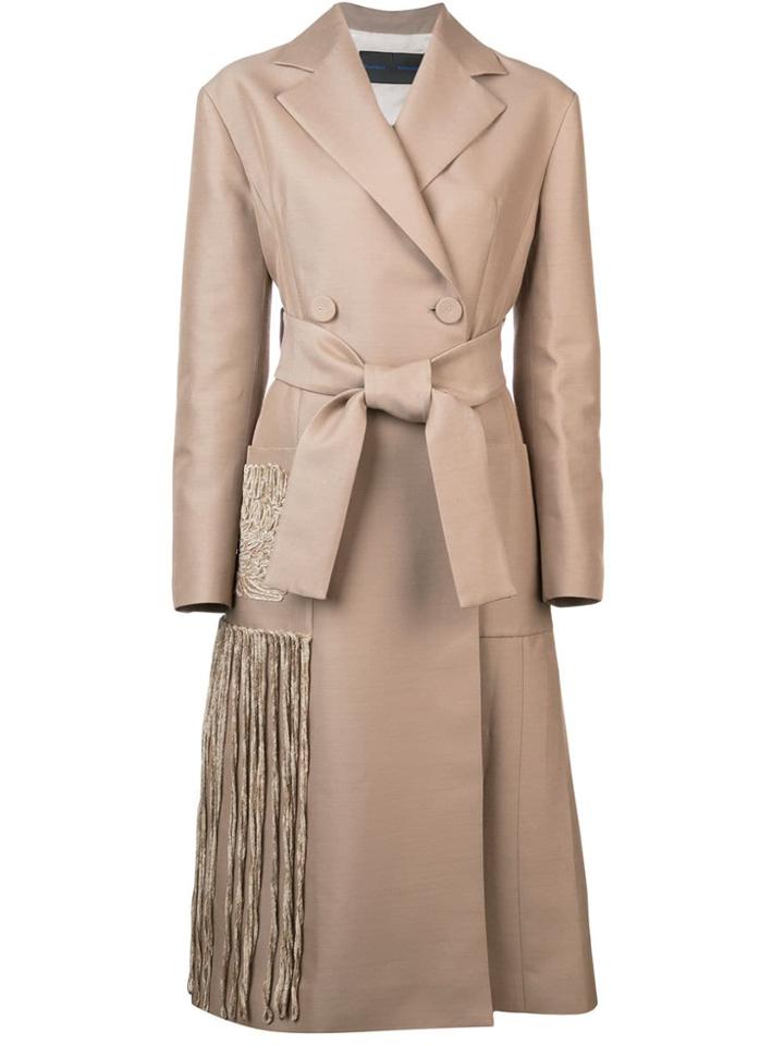 Proenza Schouler Chenille Embroidered Coat - Neutrals
