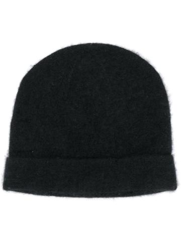 Fine Edge Textured Knit Hat - Black