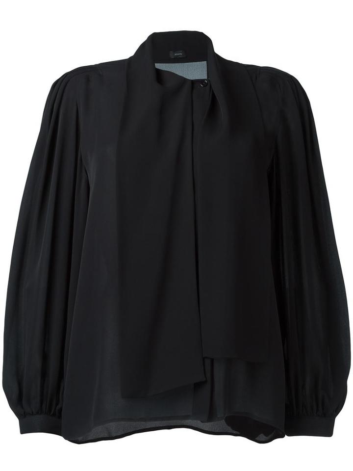 Joseph Cropped Sleeves Blouse, Women's, Size: 38, Black, Silk
