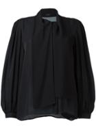 Joseph Cropped Sleeves Blouse, Women's, Size: 38, Black, Silk