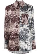 Victoria Victoria Beckham Abstract-print Shirt - Neutrals