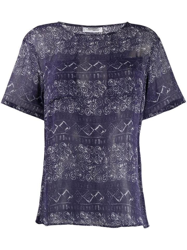Missoni Pre-owned 1990s Patterned Top - Blue