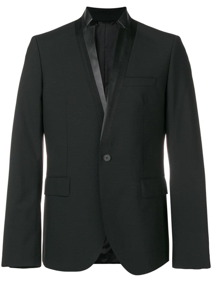 Les Hommes Fitted Button Blazer - Black