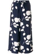P.a.r.o.s.h. Floral Print Cropped Trousers - Blue