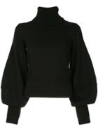 Oscar De La Renta Balloon Sleeve Sweater - Black