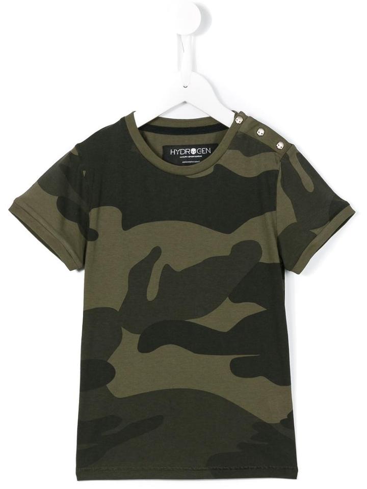 Hydrogen Kids Camouflage Print T-shirt, Boy's, Size: 10 Yrs, Green
