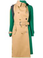 Sacai Fused Belted Coat - Green