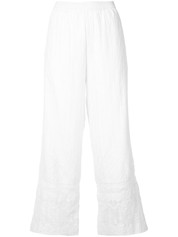Kobi Halperin Lace Trim Flared Pants - White