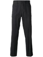 Dries Van Noten Striped Tailored Trousers, Men's, Size: 48, Blue, Cotton