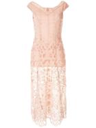 Alice Mccall Baudelaire Broderie Anglais Midi Dress - Pink