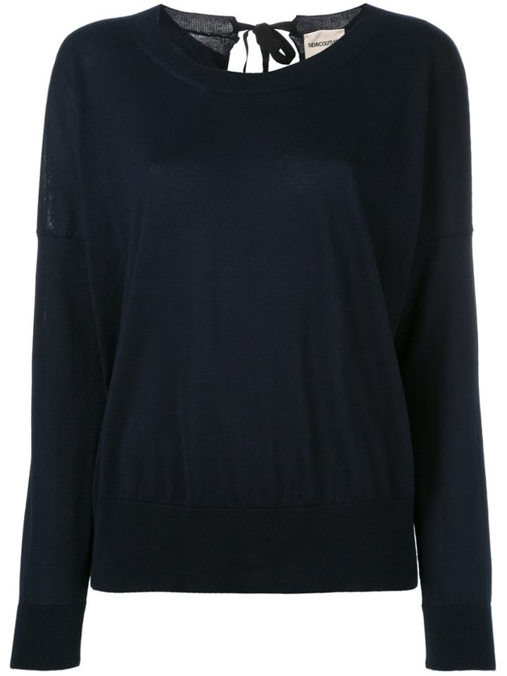 Semicouture Tie Back Knit - Blue
