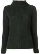 Odeeh - Turtleneck Ribbed Jumper - Women - Virgin Wool - 36, Green, Virgin Wool