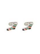 Paul Smith Striped Sock Cufflinks - Silver