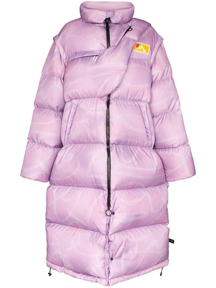 Off-white Oversized Padded Coat - Purple