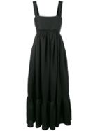 Chloé Pinafore Maxi Dress, Women's, Size: 38, Black, Linen/flax/polyester