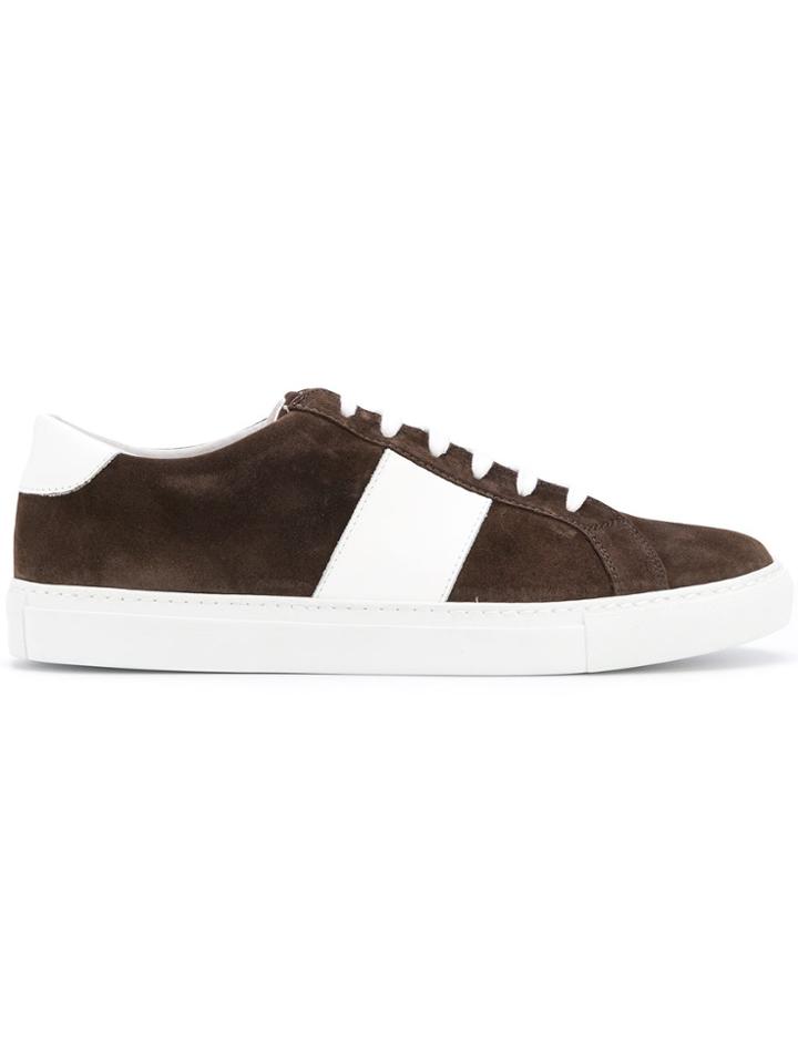 Eleventy Side Stripe Trainers - Brown