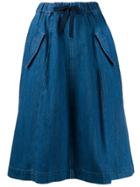 Closed Drawstring Waist Skirt - Blue