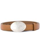 Prada Oval Buckled Belt - Brown