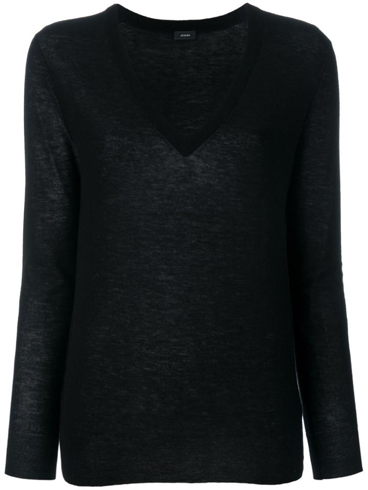 Joseph V-neck Fitted Jumper - Black