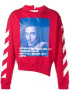 Off-white Colour-block Print Sweatshirt - Red