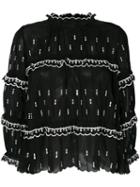Isabel Marant Étoile - Ruffle Tiered Blouse - Women - Cotton - 36, Black, Cotton
