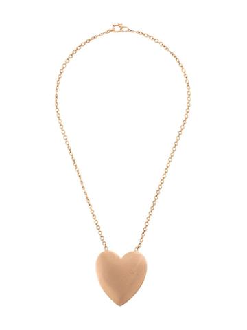 Irene Neuwirth 18kt Rose Gold Extra Large Heart Flat Gold Necklace