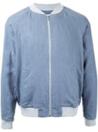 Venroy - Classic Bomber Jacket - Men - Cotton/linen/flax - L, Blue, Cotton/linen/flax