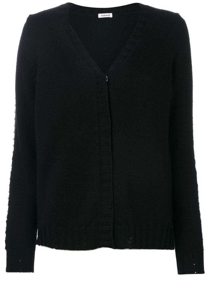 P.a.r.o.s.h. Studded Trim Cardigan - Black