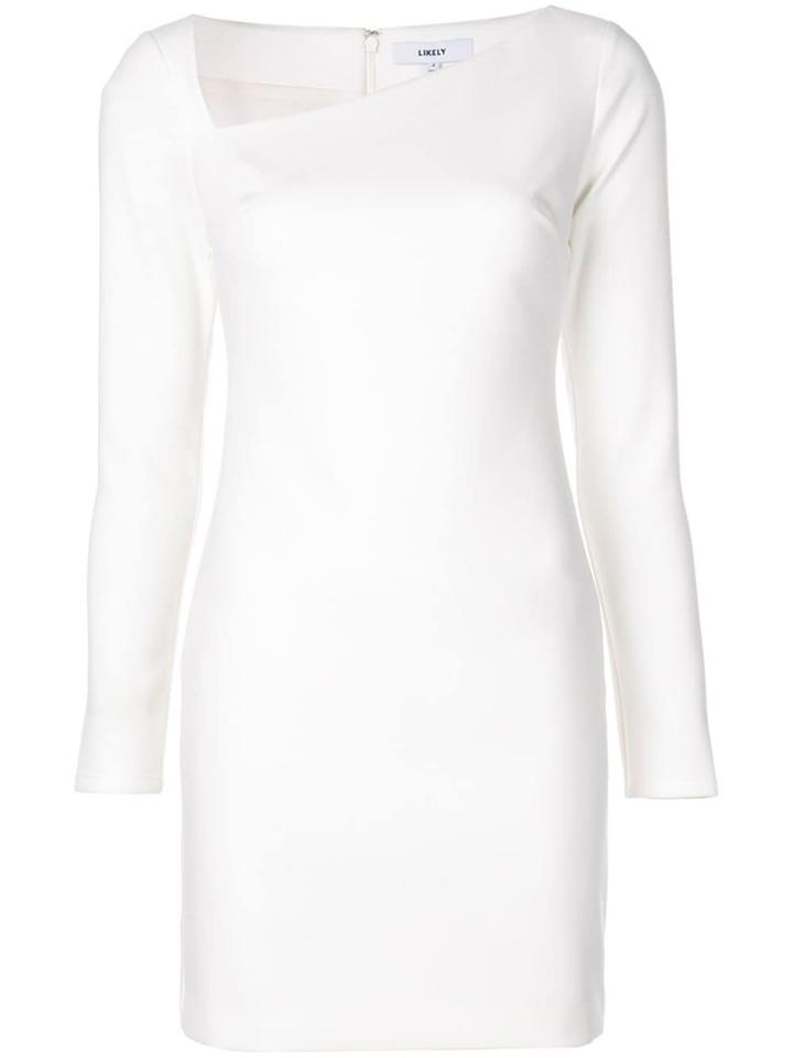 Likely Asymmetric Neckline Mini Dress - White