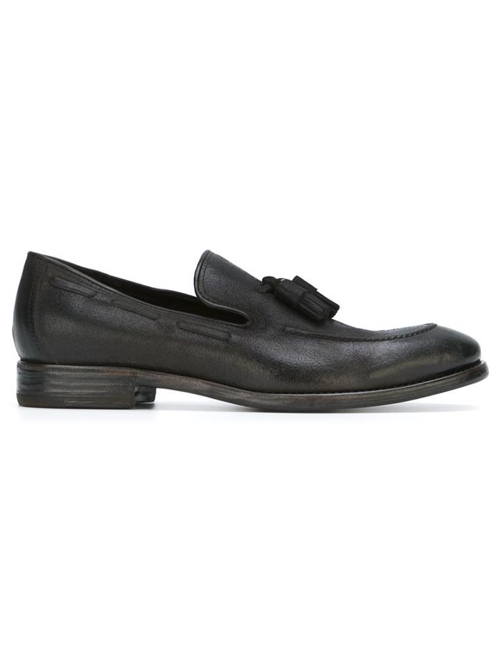Henderson Baracco Tassel Detail Loafers, Men's, Size: 41.5, Grey, Calf Leather