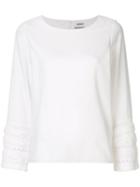 Coohem Tweed Sleeve Blouse - White