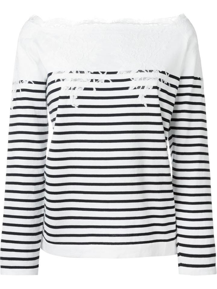 Ermanno Scervino Off-shoulder Striped Sweater