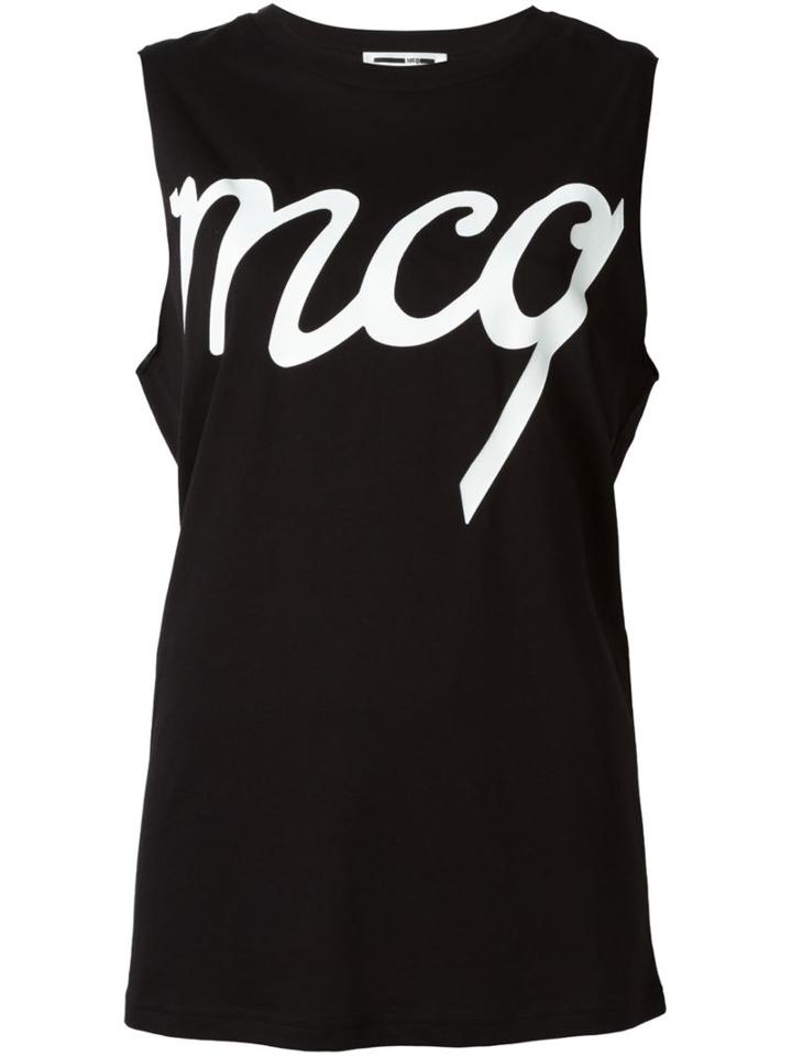 Mcq Alexander Mcqueen Handwritten Mcq Boyfriend Tank Top, Women's, Size: Large, Black, Cotton