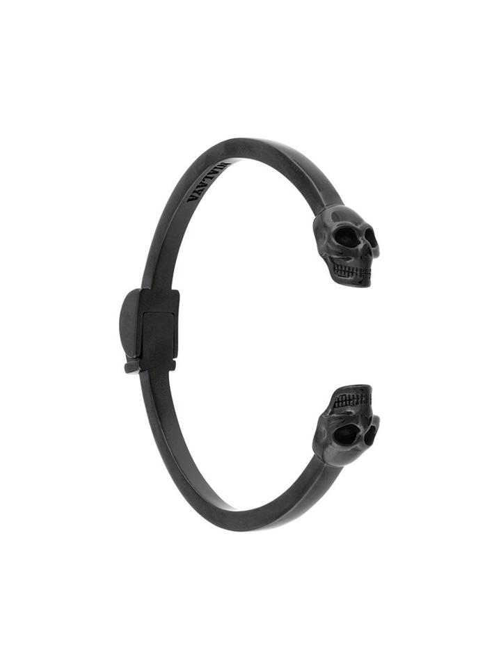 Nialaya Jewelry Skull Bangle, Men's, Size: Xl, Black