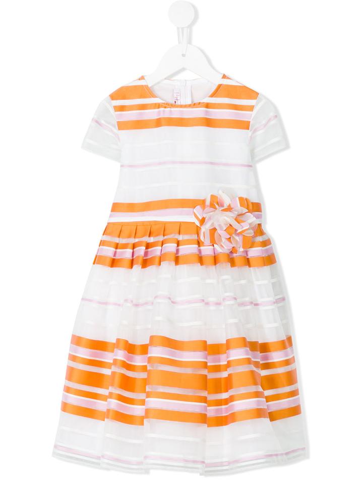 Il Gufo - Striped A-line Dress - Kids - Cotton/polyamide/polyester - 8 Yrs, White