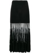 Alexander Mcqueen Pleated-fringe Skirt - Black