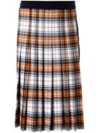 Cédric Charlier Pleated Tartan Skirt, Women's, Size: 42, Wool/other Fibers