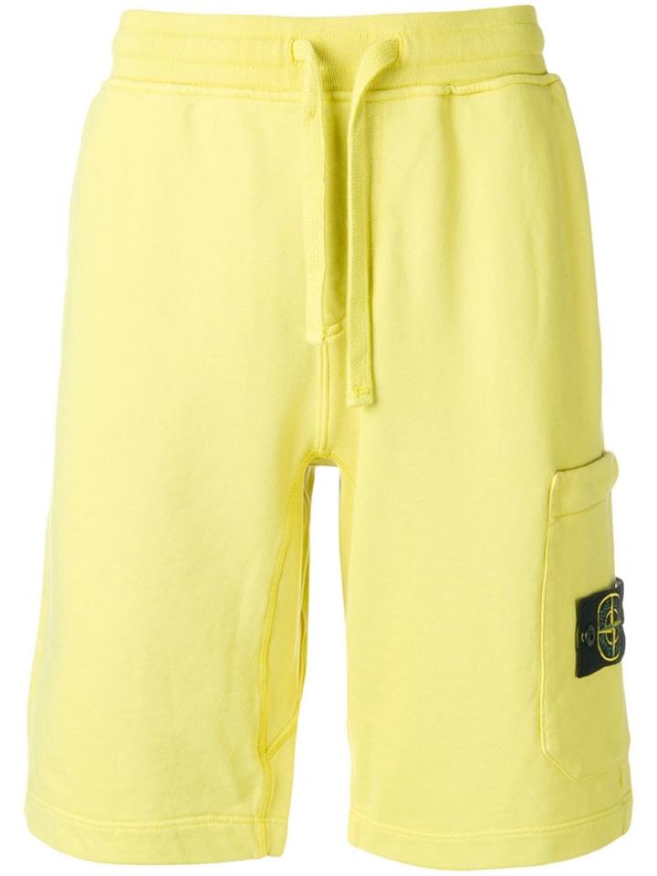 Stone Island Logo Track Shorts - Yellow